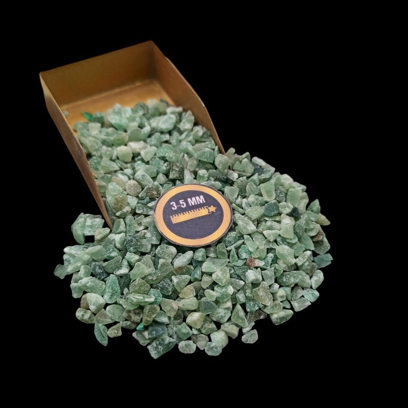 Earthmines Green Myke Gemstone Crushed 3-5mm Natural Loose Stone for Vase Fillers, Crystal Decor, Reiki, Chakra Healing & Feng Shui - Image 1