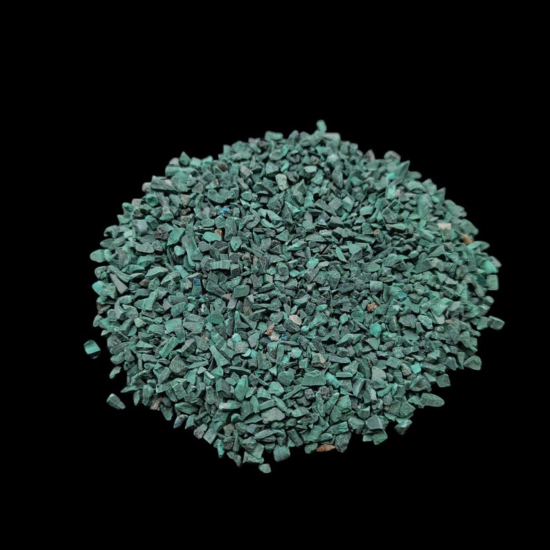 Earthmines Natural Malachite Gemstone Crushed 1-3mm Natural Loose Stone for Orgonite, Jewelry, Reiki, Chakra Healing & Home Decor - Image 2