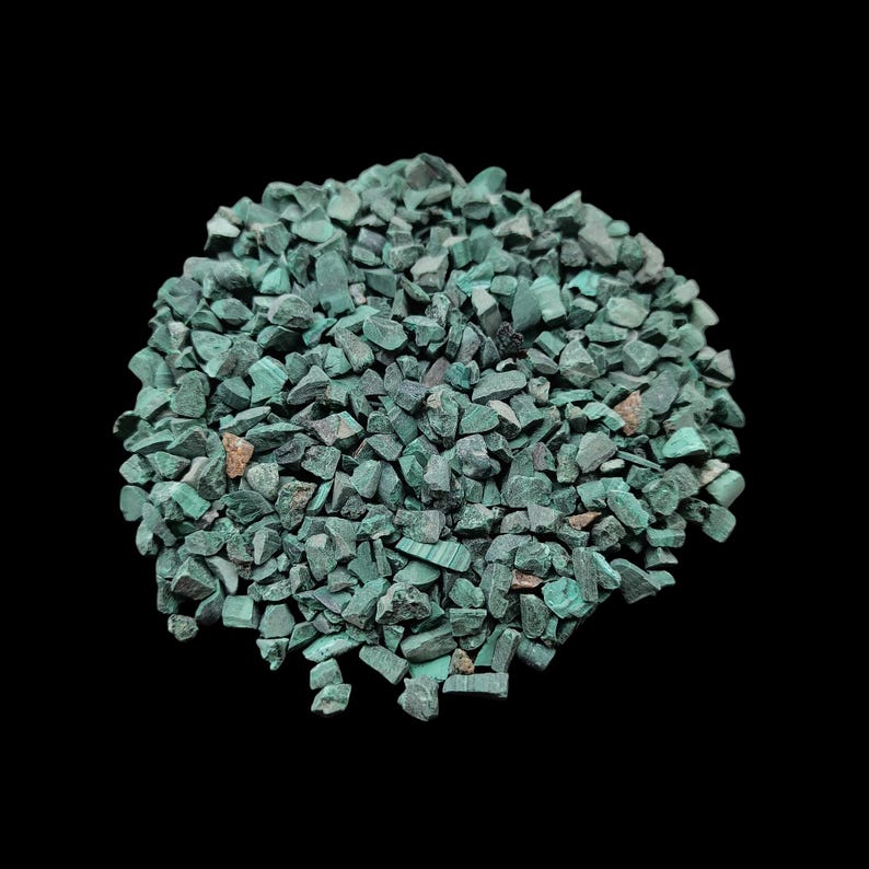 Earthmines Natural Malachite Gemstone Crushed 3-5mm Natural Loose Stone for Vase Fillers, Crystal Decor, Reiki, Chakra Healing & Feng Shui - Image 2