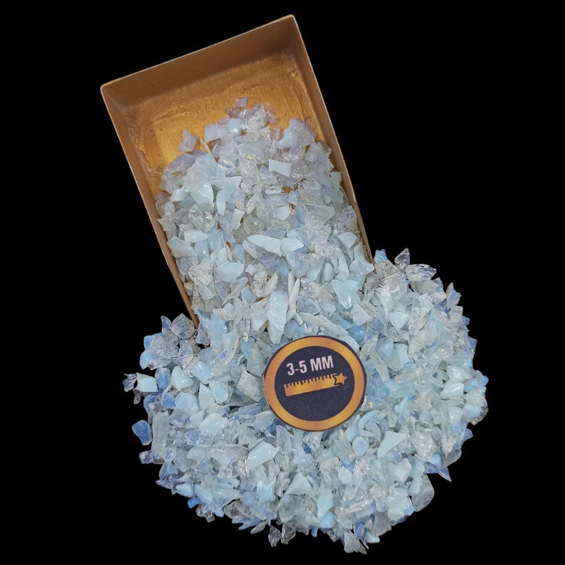 Earthmines Sea Opalite Gemstone Crushed 3-5mm Natural Loose Stone for Vase Fillers, Crystal Decor, Reiki, Chakra Healing & Feng Shui - Image 2
