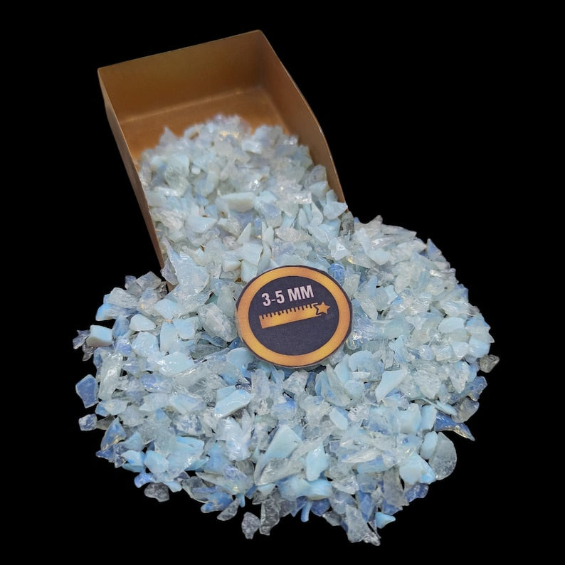 Earthmines Sea Opalite Gemstone Crushed 3-5mm Natural Loose Stone for Vase Fillers, Crystal Decor, Reiki, Chakra Healing & Feng Shui - Image 1