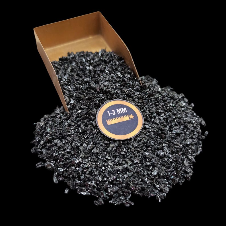 Earthmines Carborundum Gemstone Crushed 1-3mm Natural Loose Stone for Orgonite, Jewelry, Reiki, Chakra Healing & Home Decor - Image 1