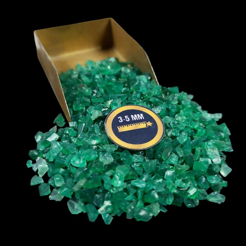 Earthmines Green Onyx Gemstone Crushed 3-5mm Natural Loose Stone for Vase Fillers, Crystal Decor, Reiki, Chakra Healing & Feng Shui - Image 1